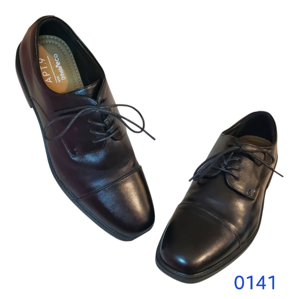 Mens Apt. 9 Black Cap-Toe Oxfords With Ortholite Insole Size 9M - 0141